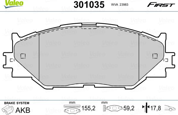 Valeo 301035 - Jarrupala, levyjarru inparts.fi