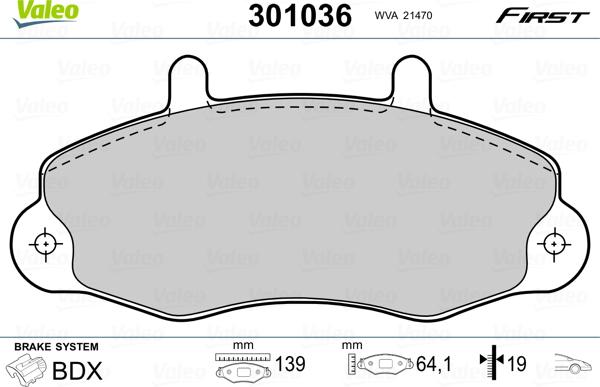 Valeo 301036 - Jarrupala, levyjarru inparts.fi