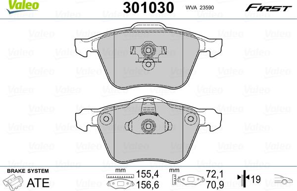 Valeo 301030 - Jarrupala, levyjarru inparts.fi