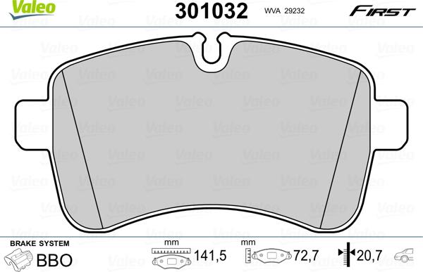 Valeo 301032 - Jarrupala, levyjarru inparts.fi