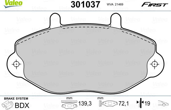 Valeo 301037 - Jarrupala, levyjarru inparts.fi