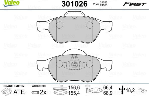 Valeo 301026 - Jarrupala, levyjarru inparts.fi