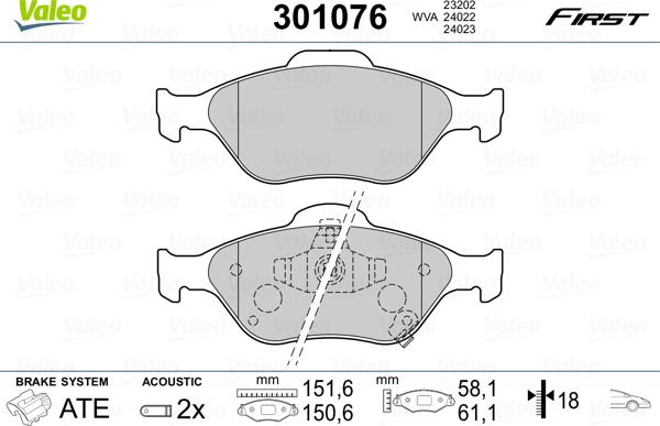 Valeo 301076 - Jarrupala, levyjarru inparts.fi