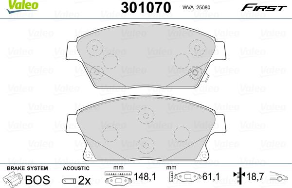 Valeo 301070 - Jarrupala, levyjarru inparts.fi