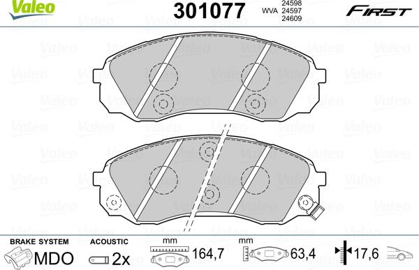 Valeo 301077 - Jarrupala, levyjarru inparts.fi