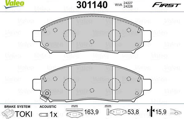 Valeo 301140 - Jarrupala, levyjarru inparts.fi