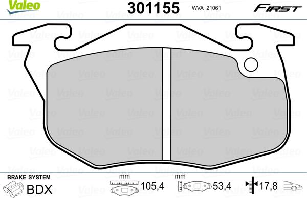 Valeo 301155 - Jarrupala, levyjarru inparts.fi