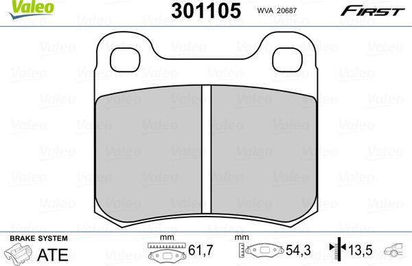 Valeo 301105 - Jarrupala, levyjarru inparts.fi