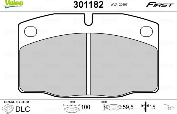 Valeo 301182 - Jarrupala, levyjarru inparts.fi