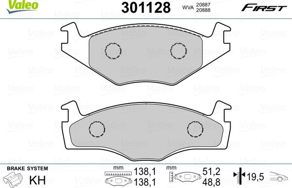 Valeo 301128 - Jarrupala, levyjarru inparts.fi