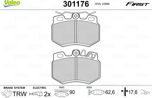 Valeo 301176 - Jarrupala, levyjarru inparts.fi