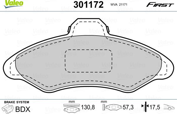 Valeo 301172 - Jarrupala, levyjarru inparts.fi