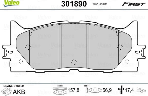 Valeo 301890 - Jarrupala, levyjarru inparts.fi