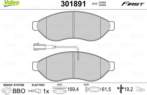 Valeo 301891 - Jarrupala, levyjarru inparts.fi