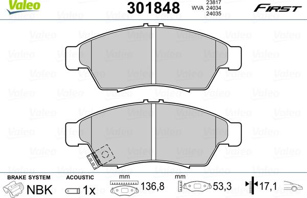 Valeo 301848 - Jarrupala, levyjarru inparts.fi