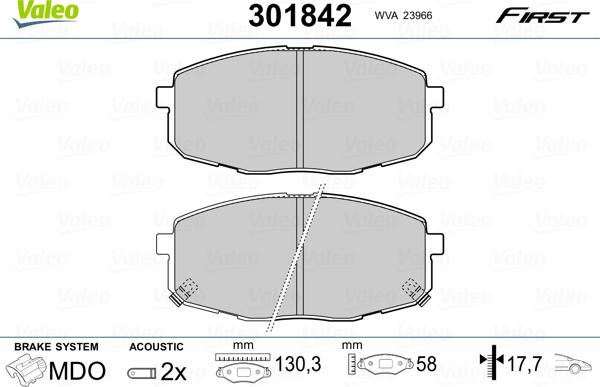 Valeo 301842 - Jarrupala, levyjarru inparts.fi