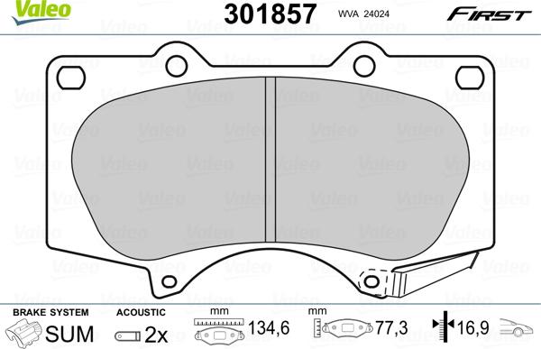 Valeo 301857 - Jarrupala, levyjarru inparts.fi