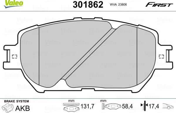 Valeo 301862 - Jarrupala, levyjarru inparts.fi