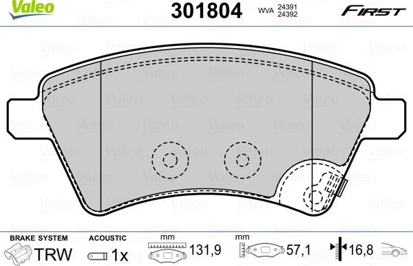 Valeo 301804 - Jarrupala, levyjarru inparts.fi