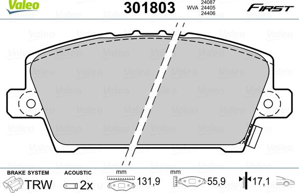 Valeo 301803 - Jarrupala, levyjarru inparts.fi