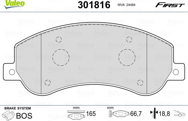 Valeo 301816 - Jarrupala, levyjarru inparts.fi