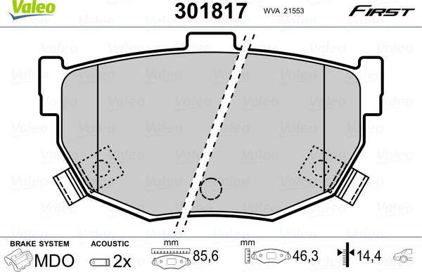 Valeo 301817 - Jarrupala, levyjarru inparts.fi