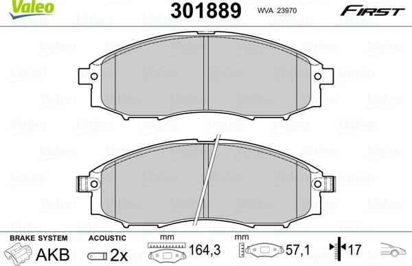 Valeo 301889 - Jarrupala, levyjarru inparts.fi