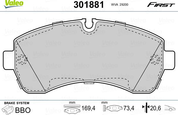 Valeo 301881 - Jarrupala, levyjarru inparts.fi