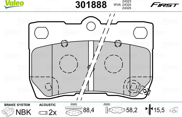 Valeo 301888 - Jarrupala, levyjarru inparts.fi