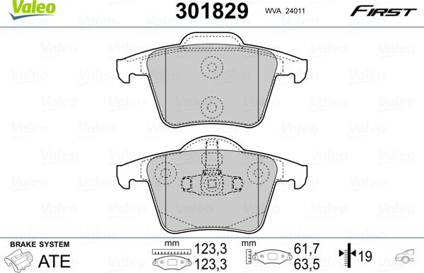 Valeo 301829 - Jarrupala, levyjarru inparts.fi