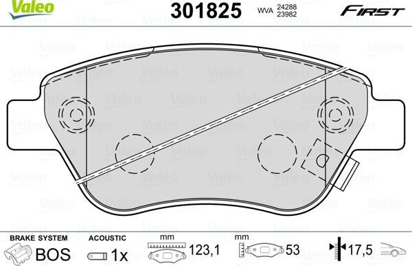 Valeo 301825 - Jarrupala, levyjarru inparts.fi