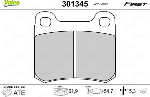 Valeo 301345 - Jarrupala, levyjarru inparts.fi