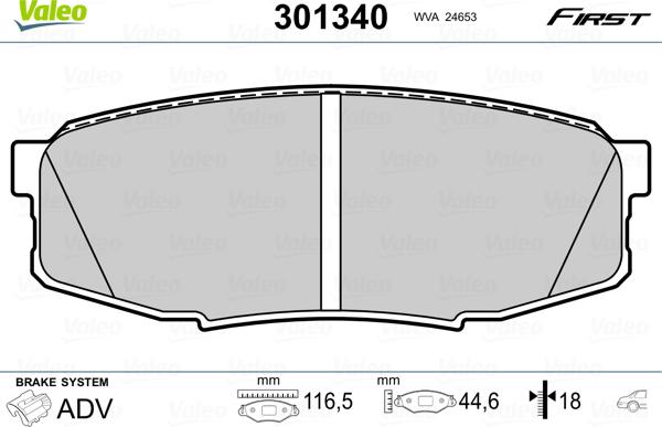 Valeo 301340 - Jarrupala, levyjarru inparts.fi