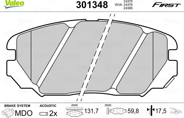 Valeo 301348 - Jarrupala, levyjarru inparts.fi