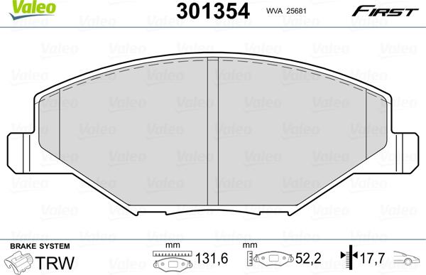 Valeo 301354 - Jarrupala, levyjarru inparts.fi