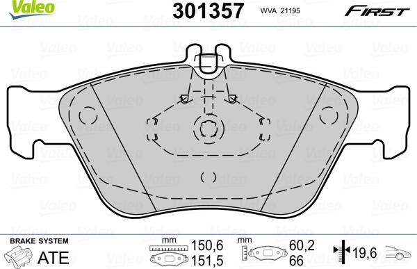 Valeo 301357 - Jarrupala, levyjarru inparts.fi