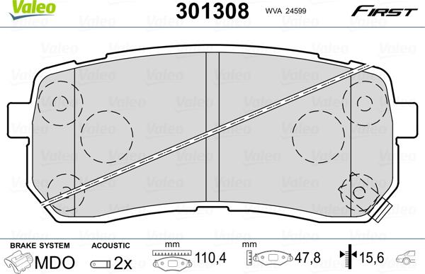 Valeo 301308 - Jarrupala, levyjarru inparts.fi