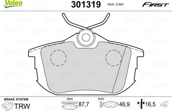 Valeo 301319 - Jarrupala, levyjarru inparts.fi