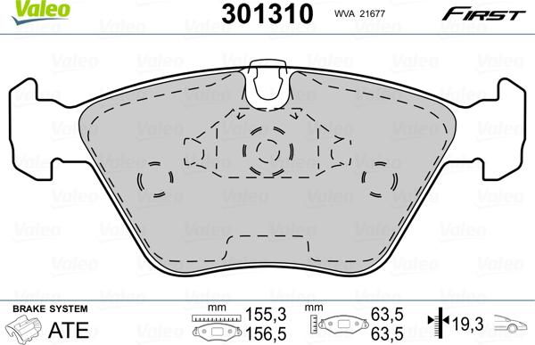 Valeo 301310 - Jarrupala, levyjarru inparts.fi