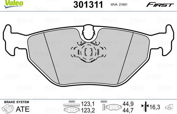 Valeo 301311 - Jarrupala, levyjarru inparts.fi