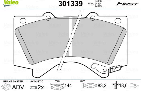 Valeo 301339 - Jarrupala, levyjarru inparts.fi