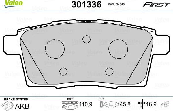 Valeo 301336 - Jarrupala, levyjarru inparts.fi