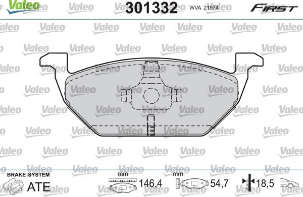 Valeo 301332 - Jarrupala, levyjarru inparts.fi