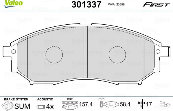 Valeo 301337 - Jarrupala, levyjarru inparts.fi