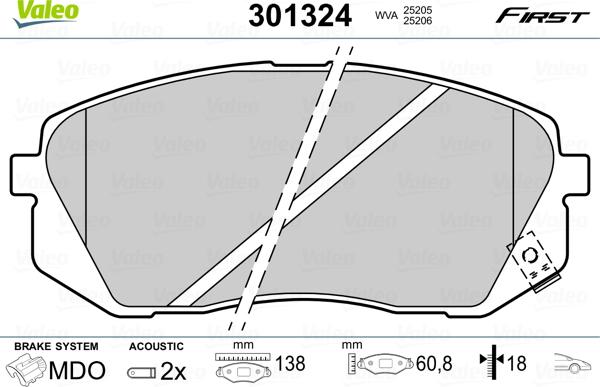 Valeo 301324 - Jarrupala, levyjarru inparts.fi