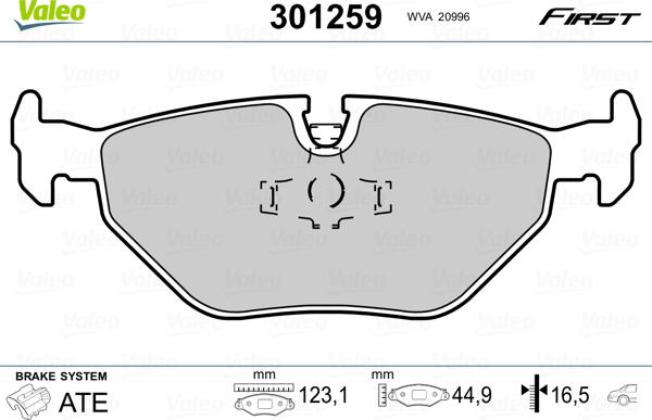 Valeo 301259 - Jarrupala, levyjarru inparts.fi