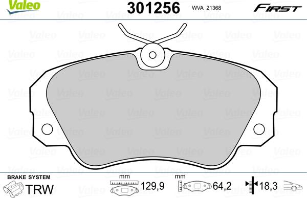 Valeo 301256 - Jarrupala, levyjarru inparts.fi