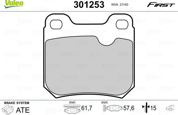 Valeo 301253 - Jarrupala, levyjarru inparts.fi