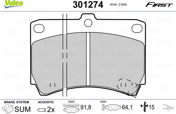 Valeo 301274 - Jarrupala, levyjarru inparts.fi