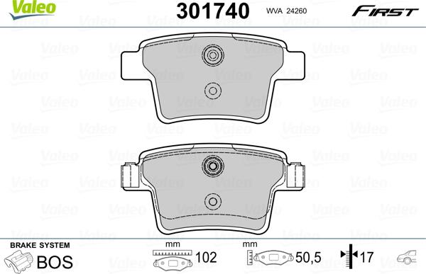 Valeo 301740 - Jarrupala, levyjarru inparts.fi